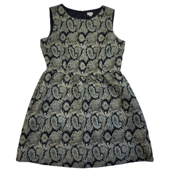 Cremieux Sleeveless Metallic Paisley Dress - Picture 1 of 11